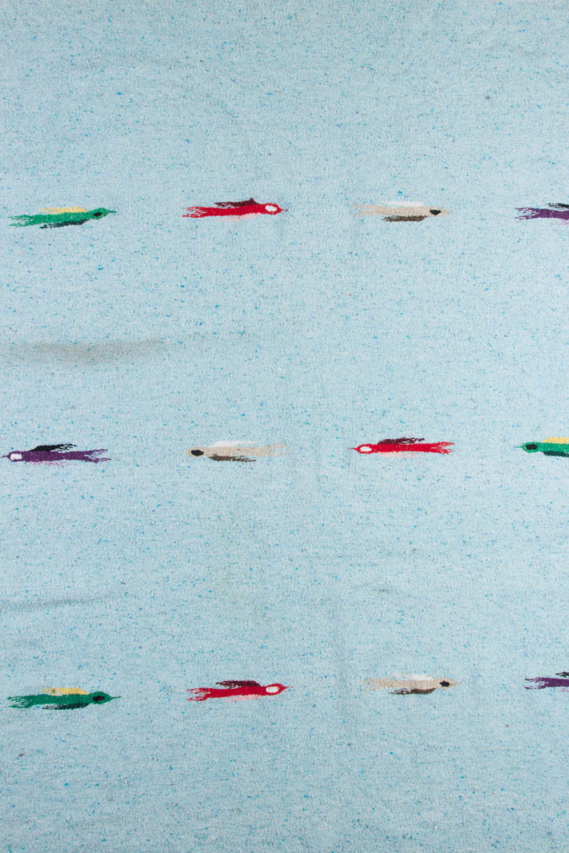 Sky Blue Bird Vintage Blanket