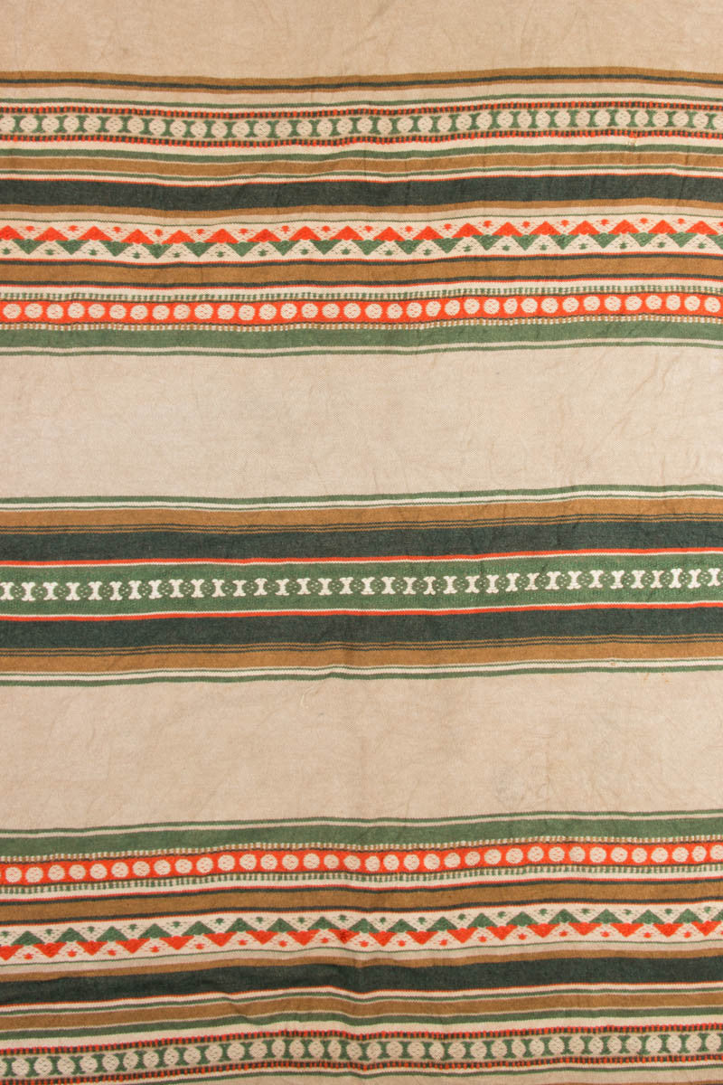 Green & Orange Stripe Vintage Blanket