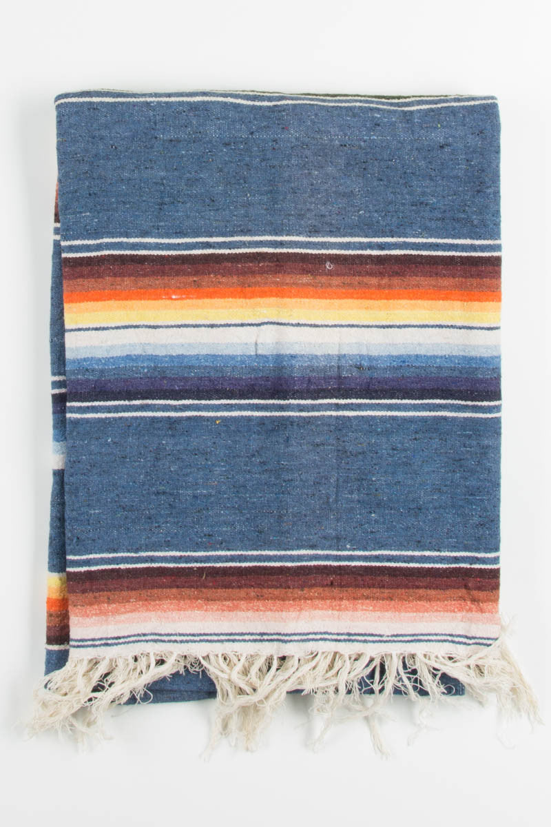 Blue Rainbow Vintage Blanket