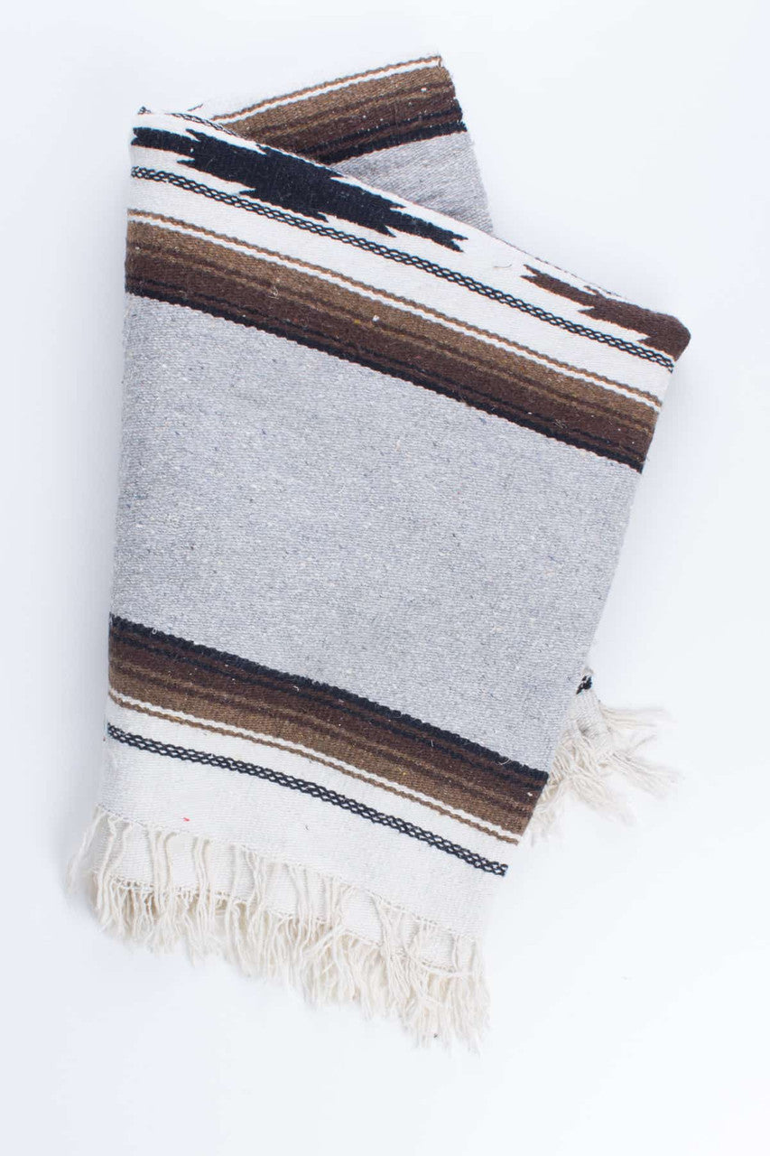Grey & Brown Woven Baja Blanket
