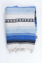 Blue Striped Baja Blanket 1