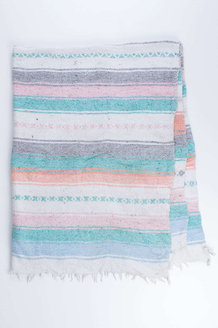 Pastel Striped Woven Blanket