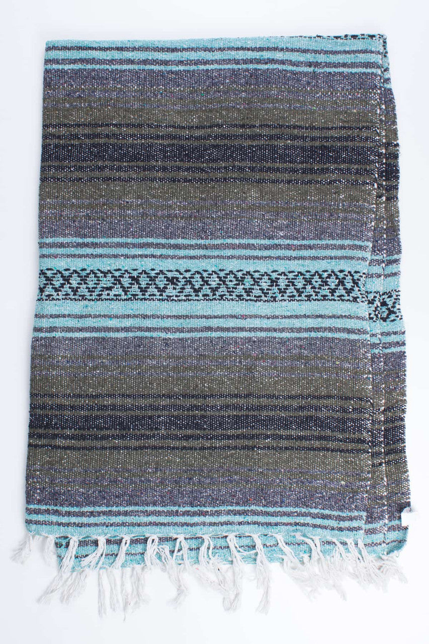 Olive & Teal Baja Blanket
