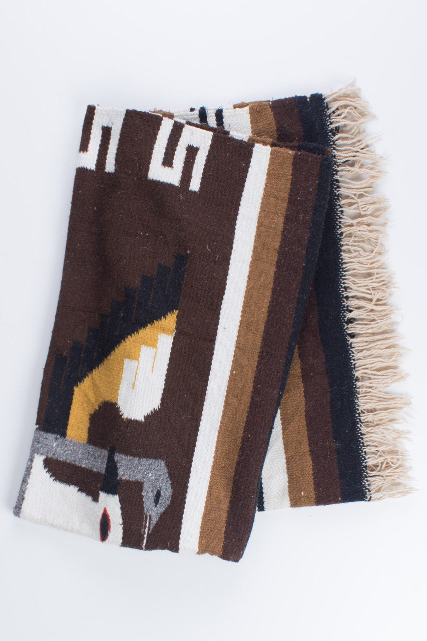 Bird Motif Woven Blanket