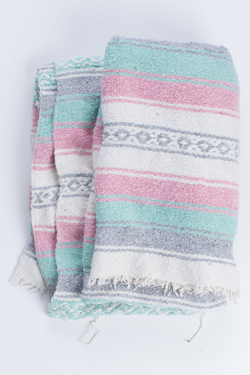 Pastel Woven Baja Blanket