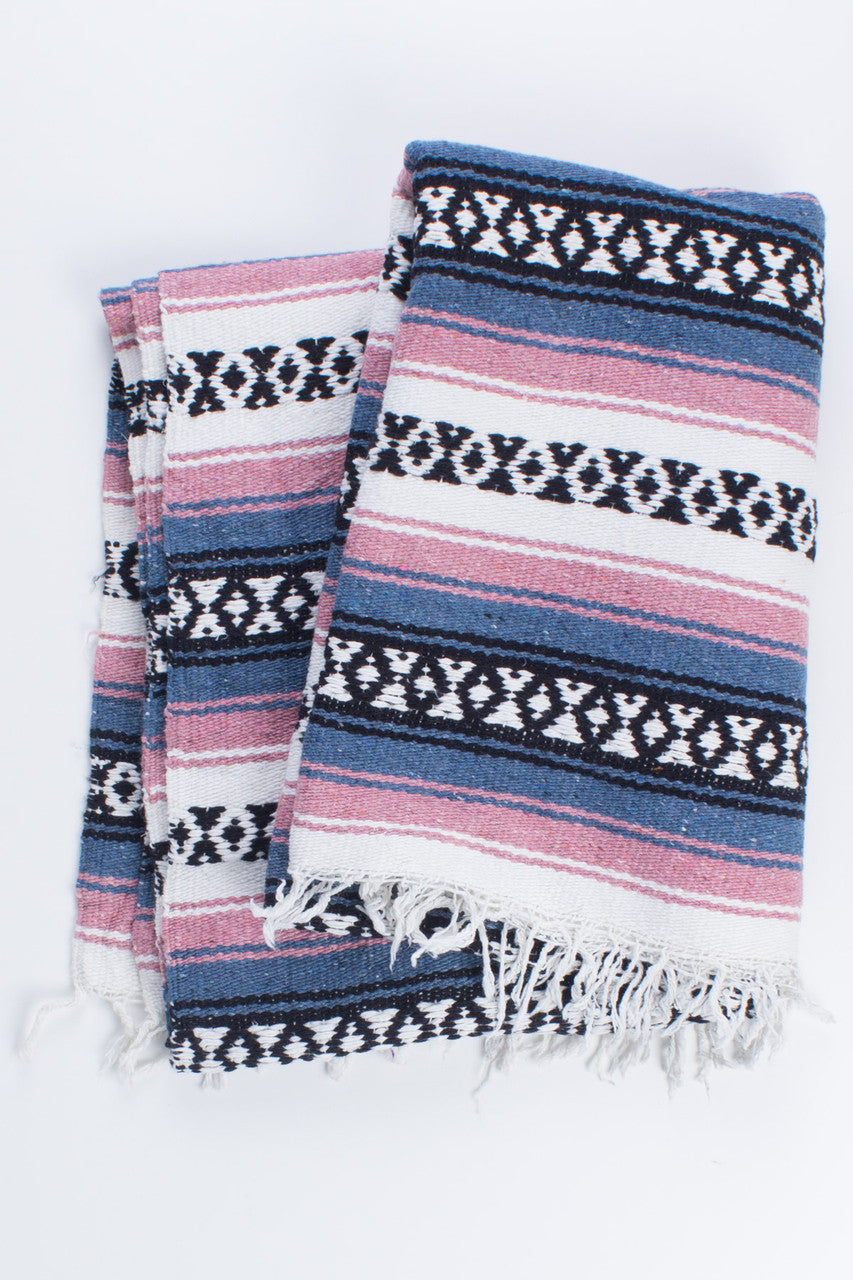 Mauve Striped Baja Blanket