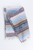 Blue & Pink Striped Baja Blanket