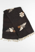 Brown Bird & Flower Vintage Rug