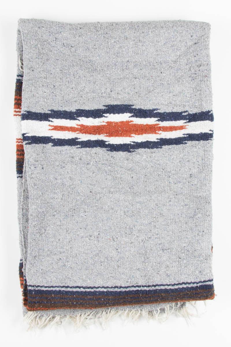 Navy Rust & Grey Vintage Blanket