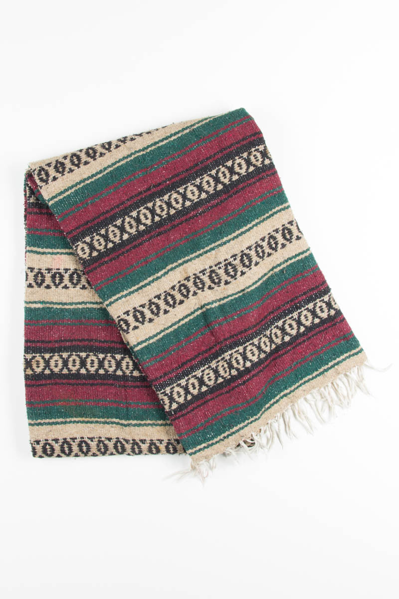 Red, Green, & Tan Vintage Blanket