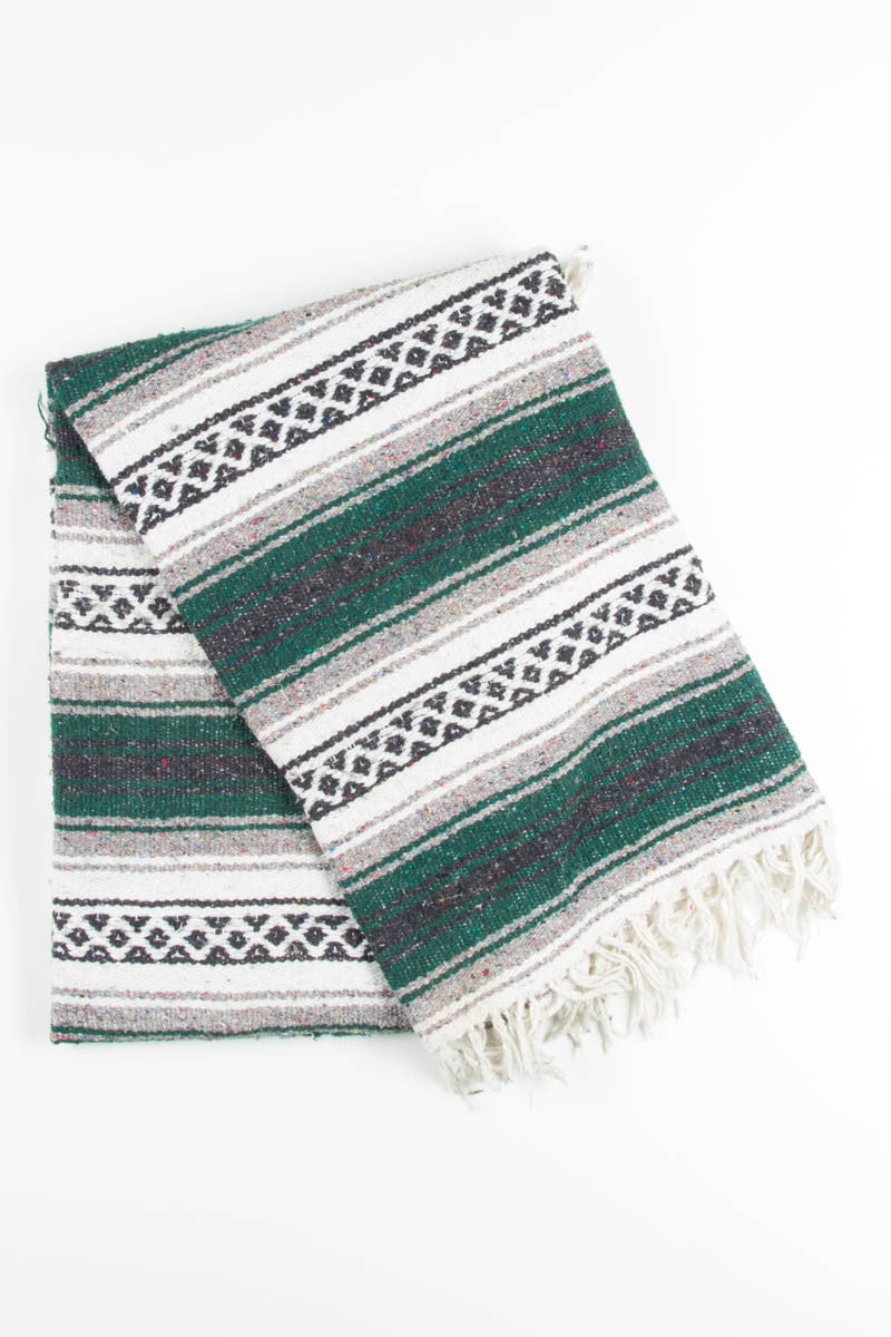Green & White Vintage Blanket