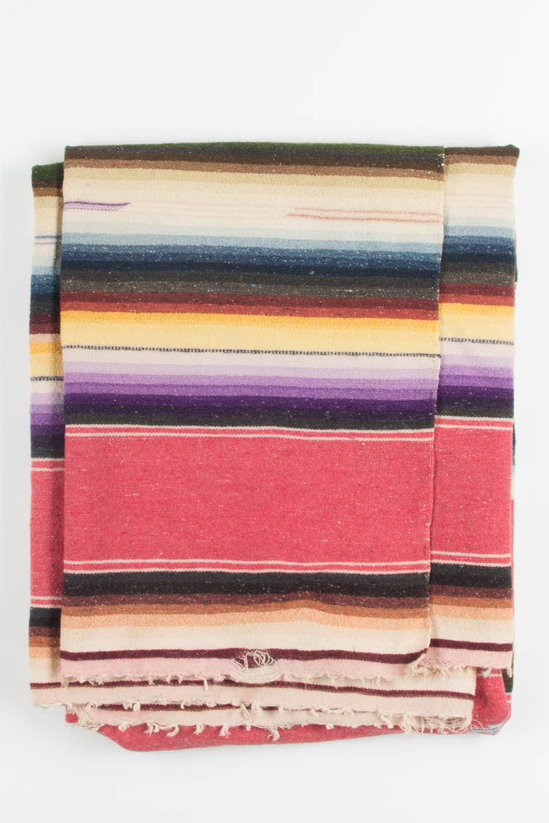 Pink Rainbow Vintage Woven Blanket