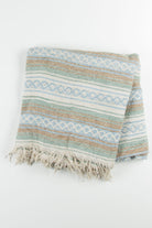 Blue and Green Striped Baja Blanket