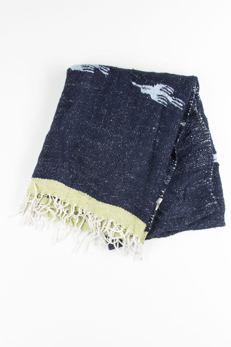 Navy Blue Bird Baja Blanket