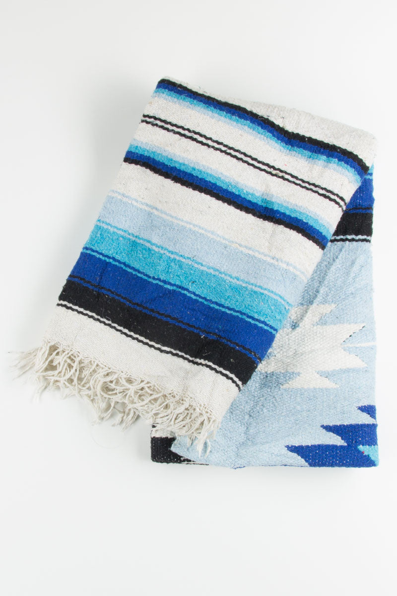 Blue Diamond Patterned Baja Blanket