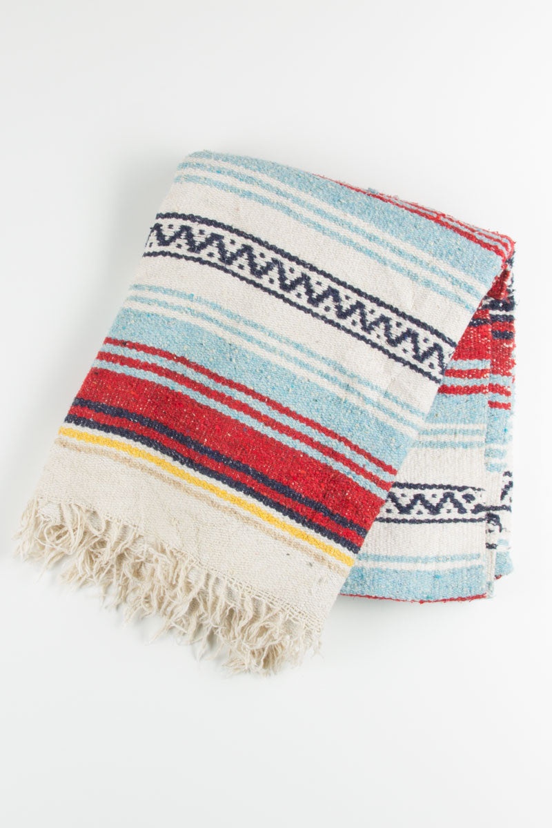 Red & Blue Striped Baja Blanket