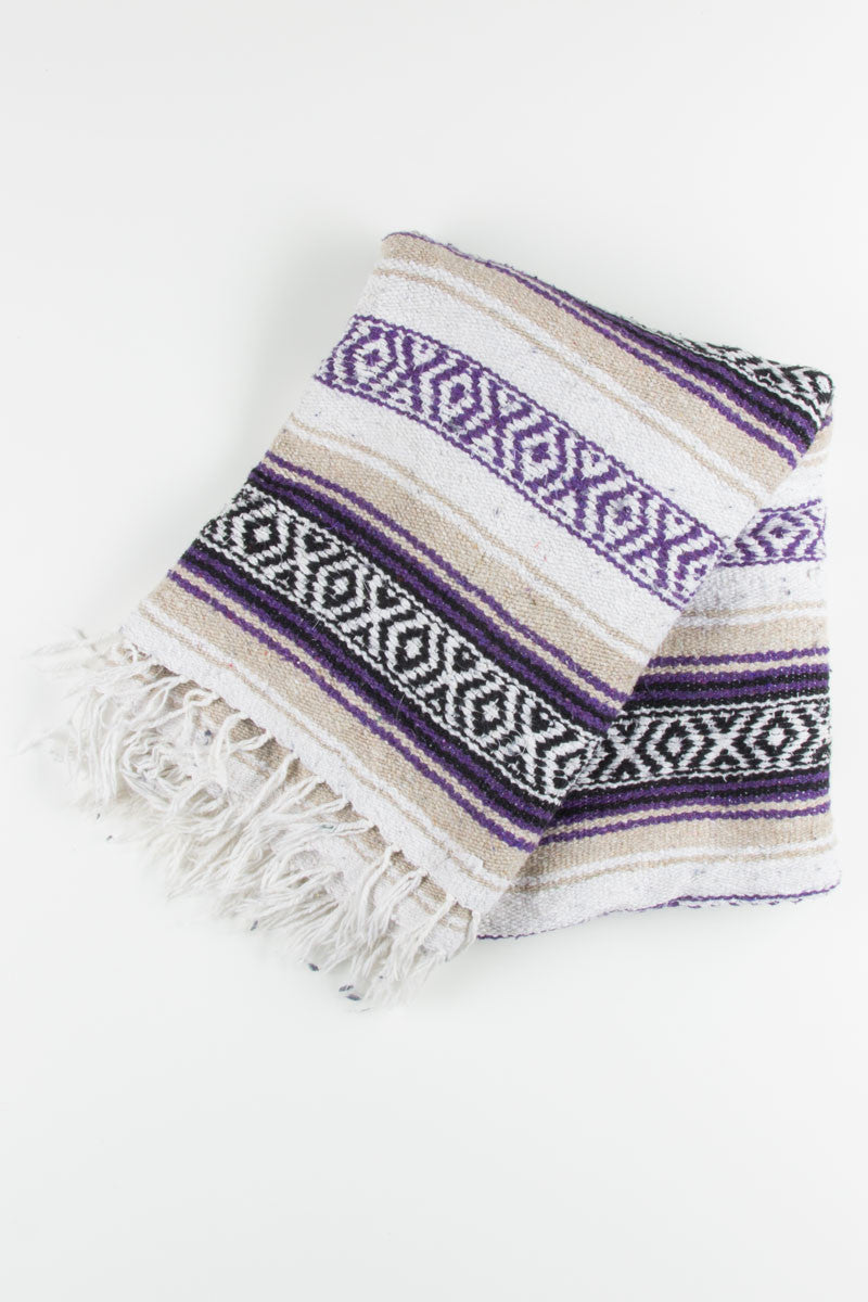 Purple Striped Baja Blanket