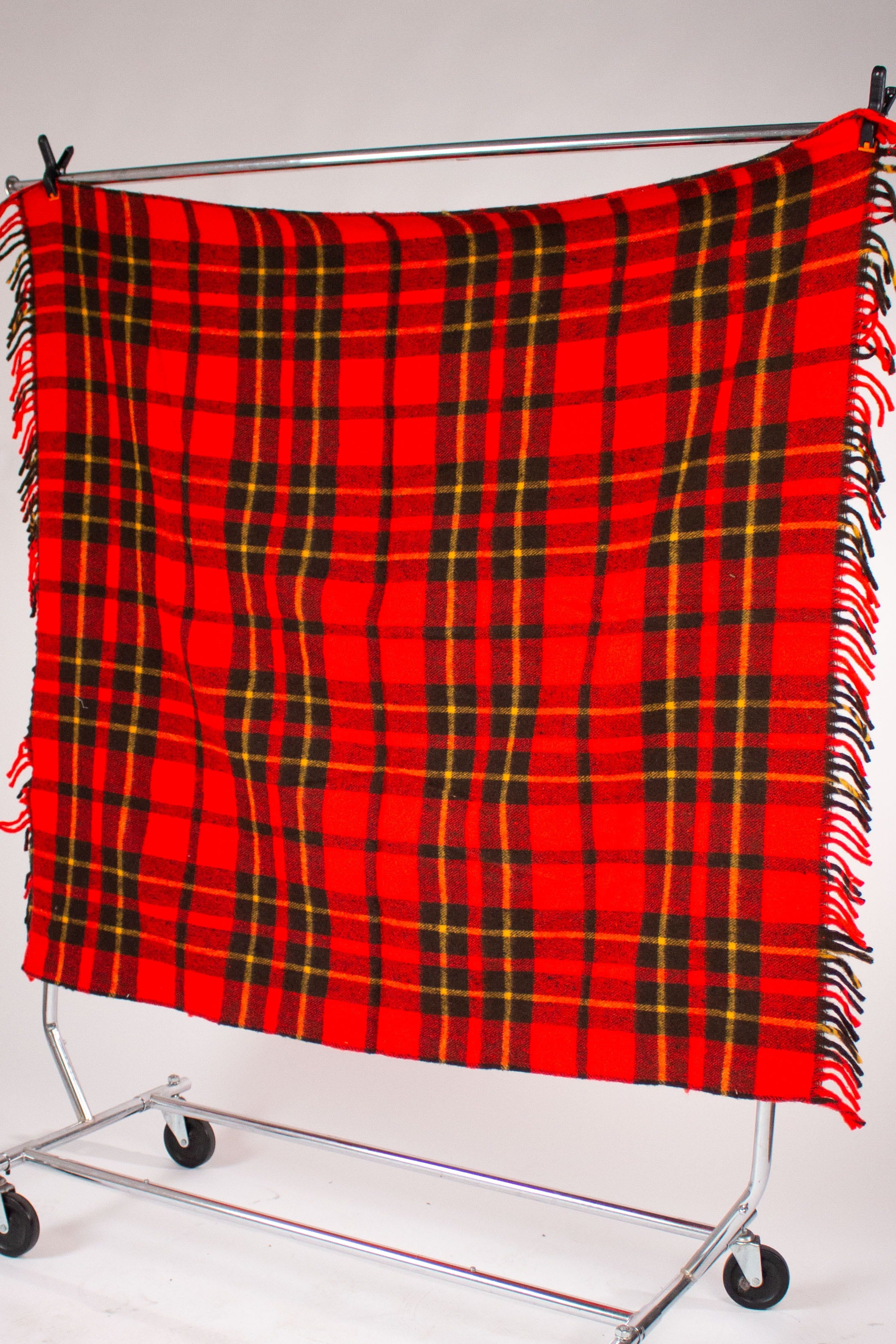Vintage Red Tartan Faribo Blanket (1970s)