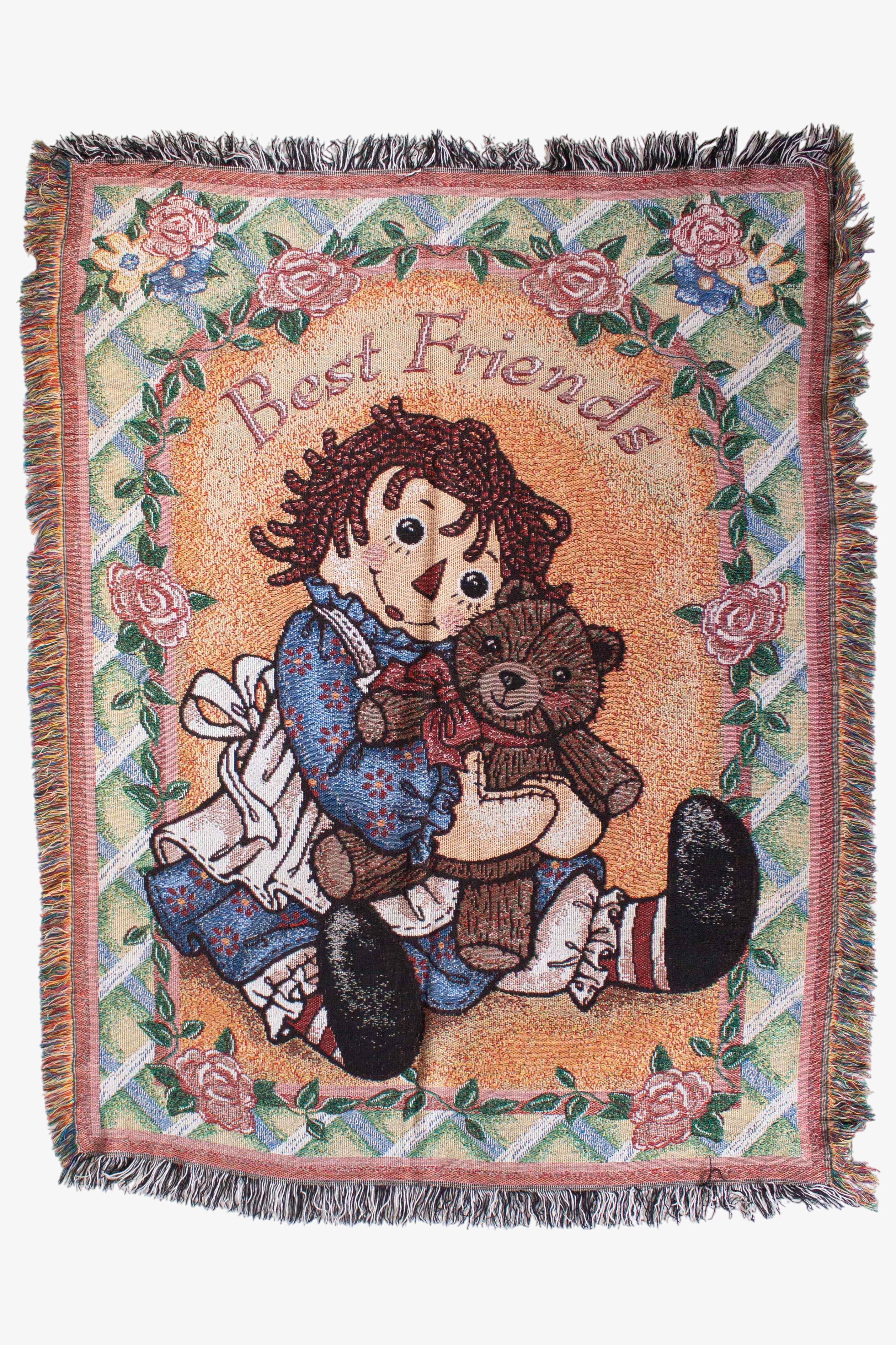 Raggedy Ann Best Friends ラグマット Vintage Best Friends Ragdoll Tapestry Blanket (1990s) – Ragstock