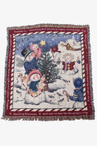 Vintage Snowmen Christmas Tree Blanket (1990s)