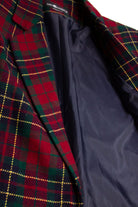 Vintage Red Plaid Single Button Blazer (1990s)