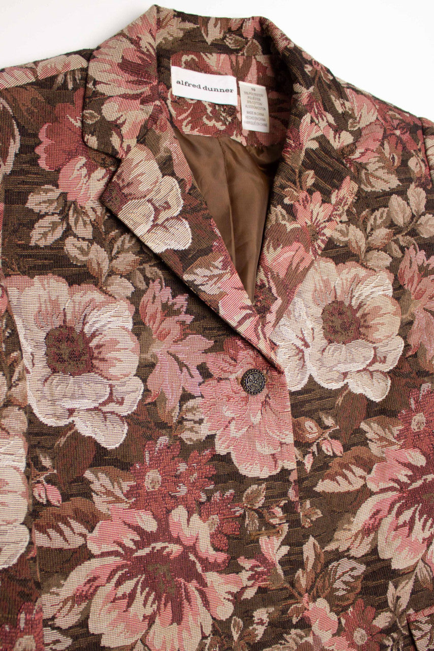 Vintage Floral Three Button Blazer (1990s)