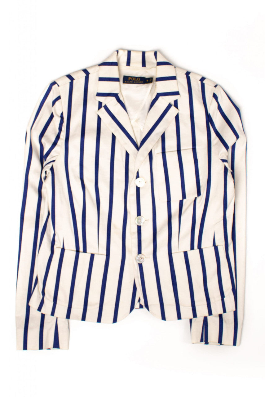 Vintage Blue Striped Ralph Lauren Blazer (1990s)