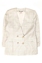 Vintage Gray Houndstooth Double Breasted Blazer (1980s)