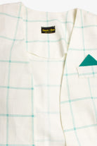 Vintage Teal Check Open Front Blazer (1980s)