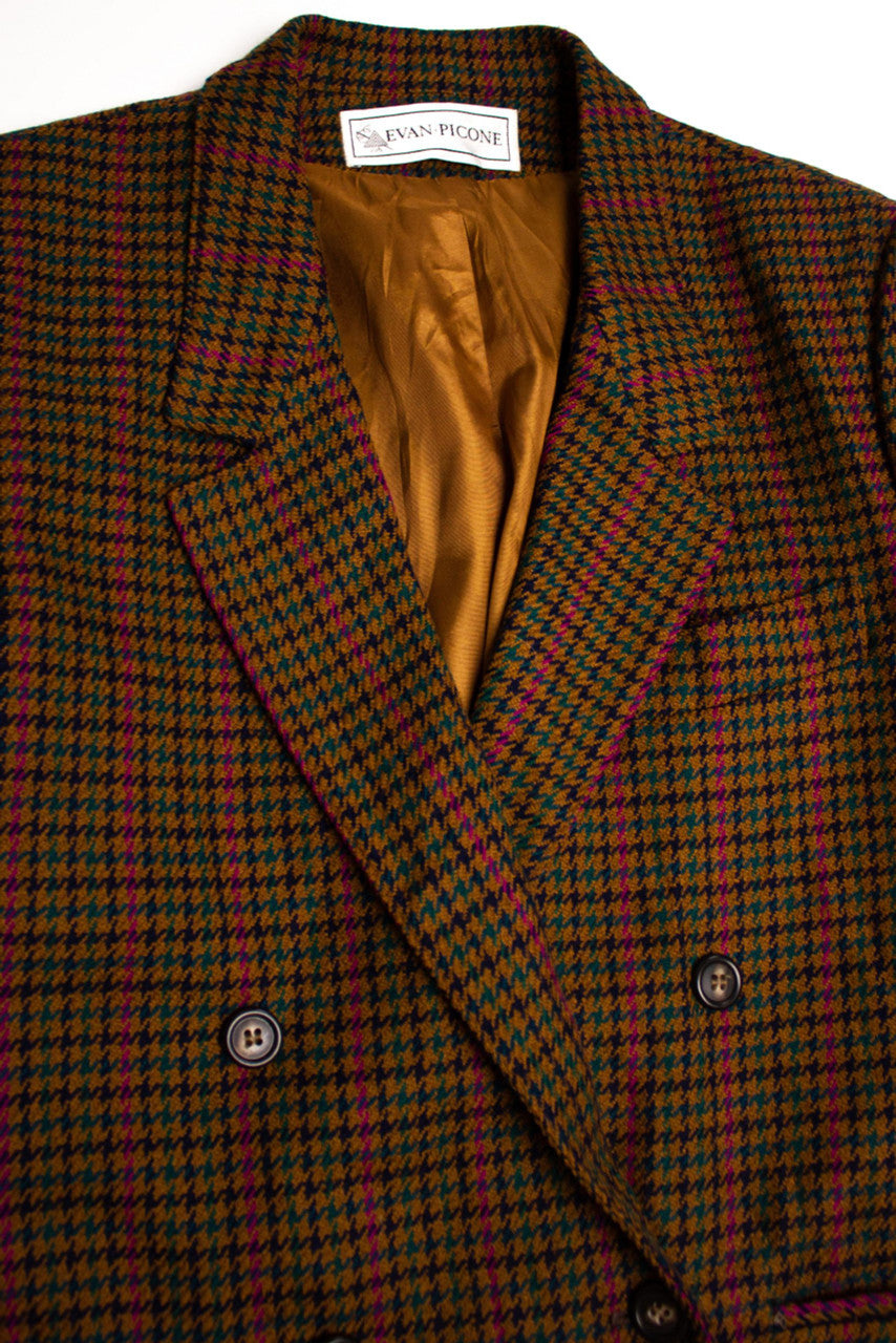 Vintage Brown Houndstooth Blazer (1990s)