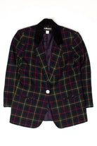 Vintage Navy & Green Single Button Blazer (1980s)