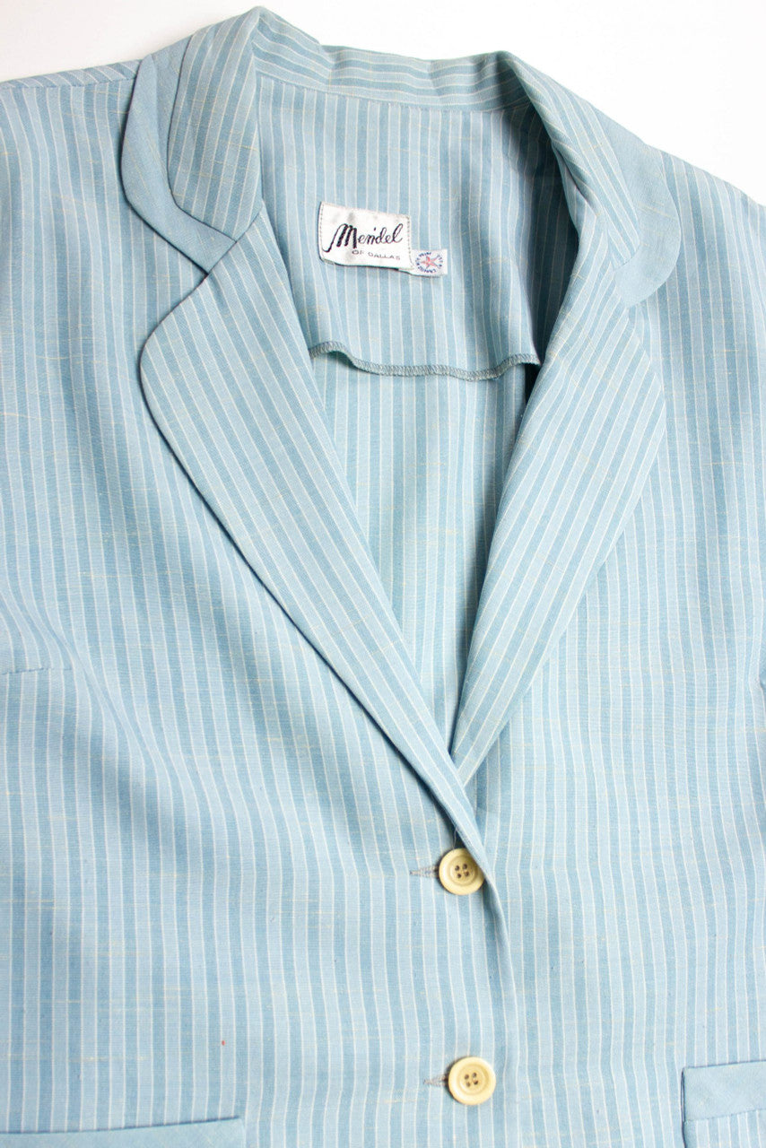 Vintage Blue Striped Blazer (1980s)