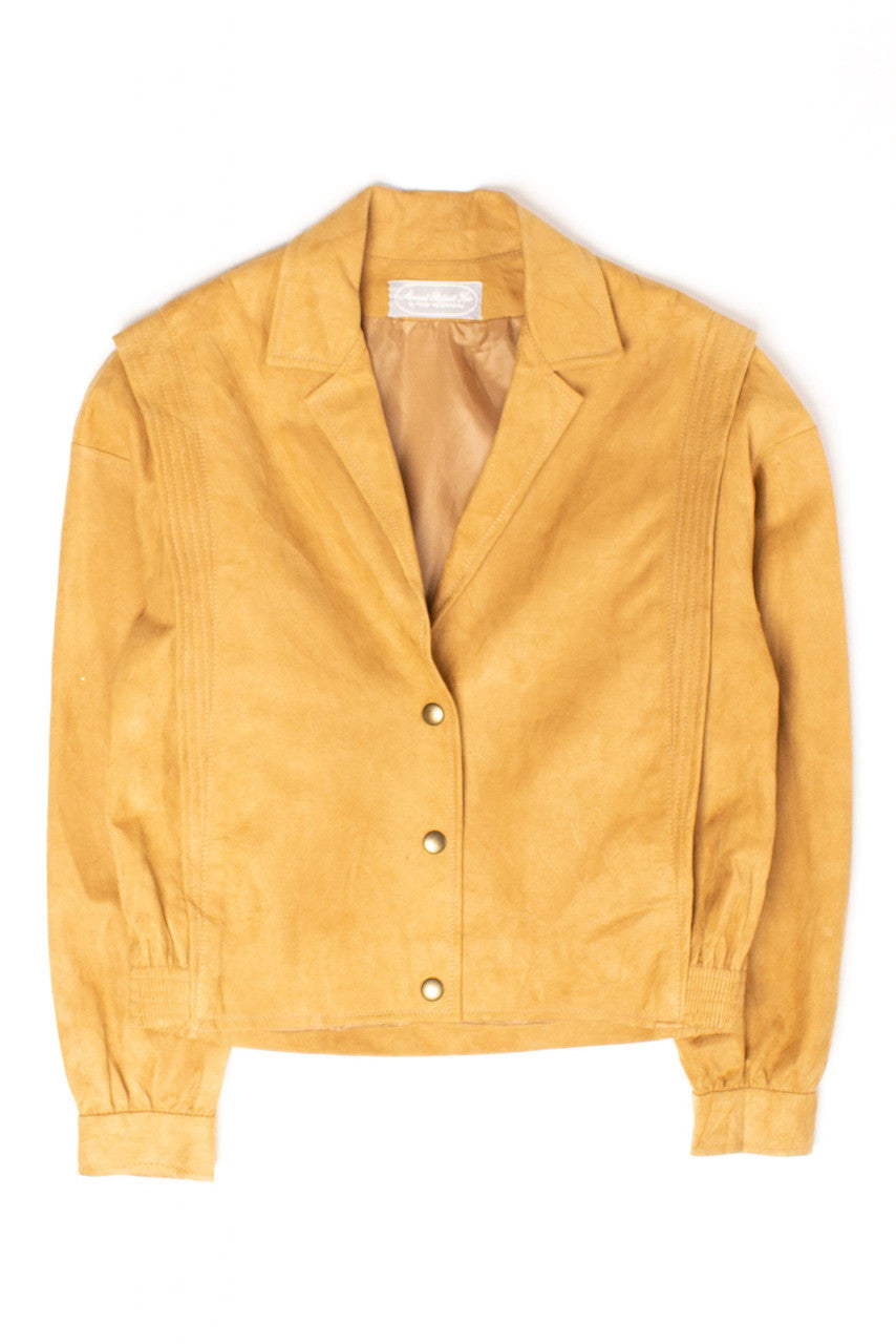 Vintage Tan Suede Snap Button Blazer (1990s)