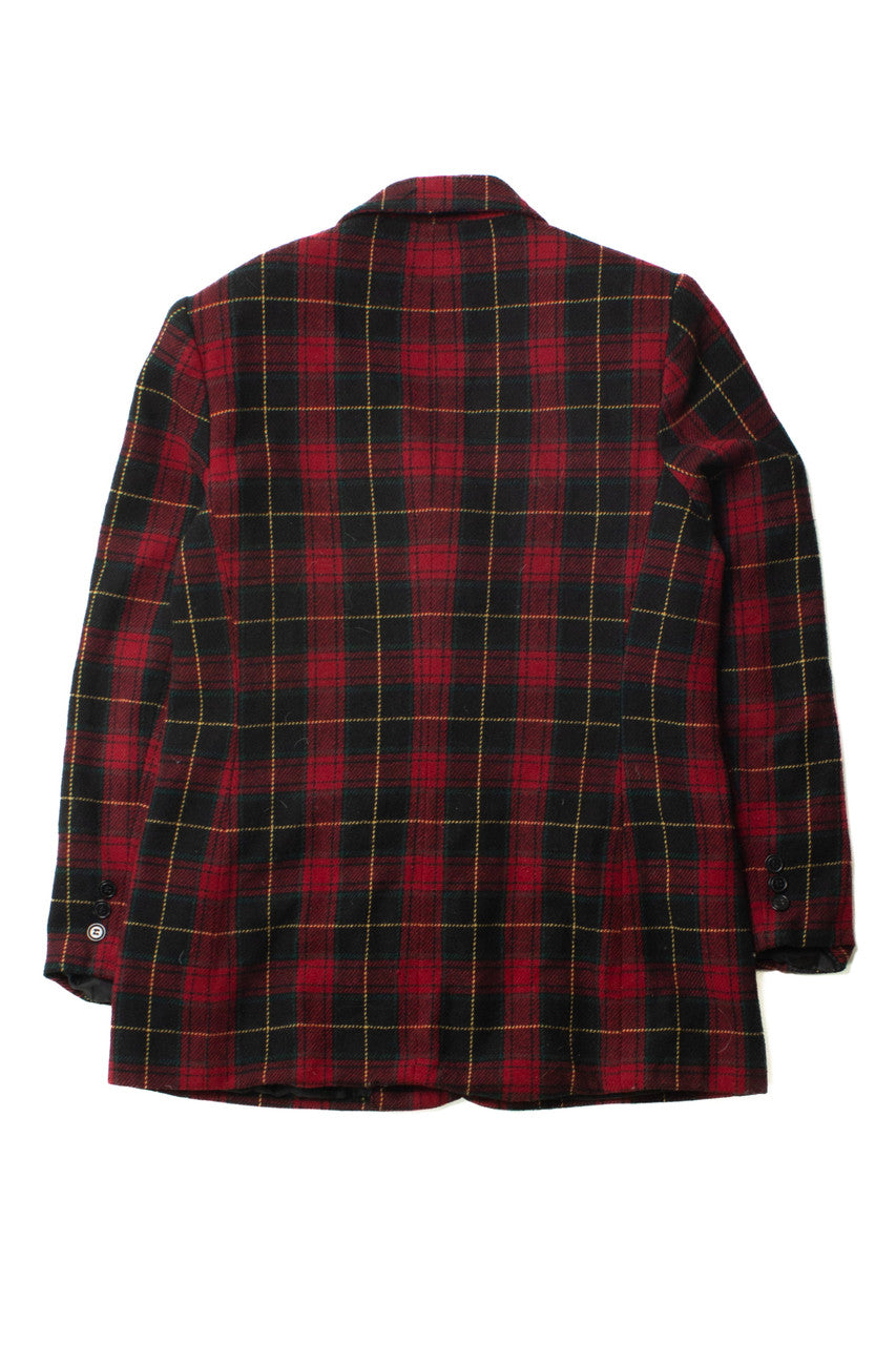 Vintage Red Plaid White Stag Blazer (1990s)