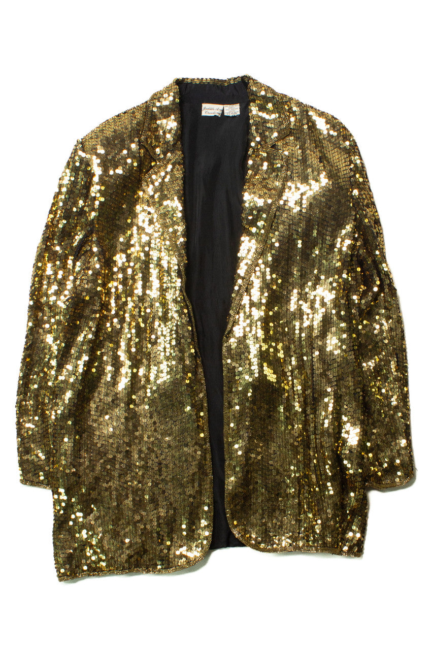 Vintage Gold Sequin Blazer (1980s)