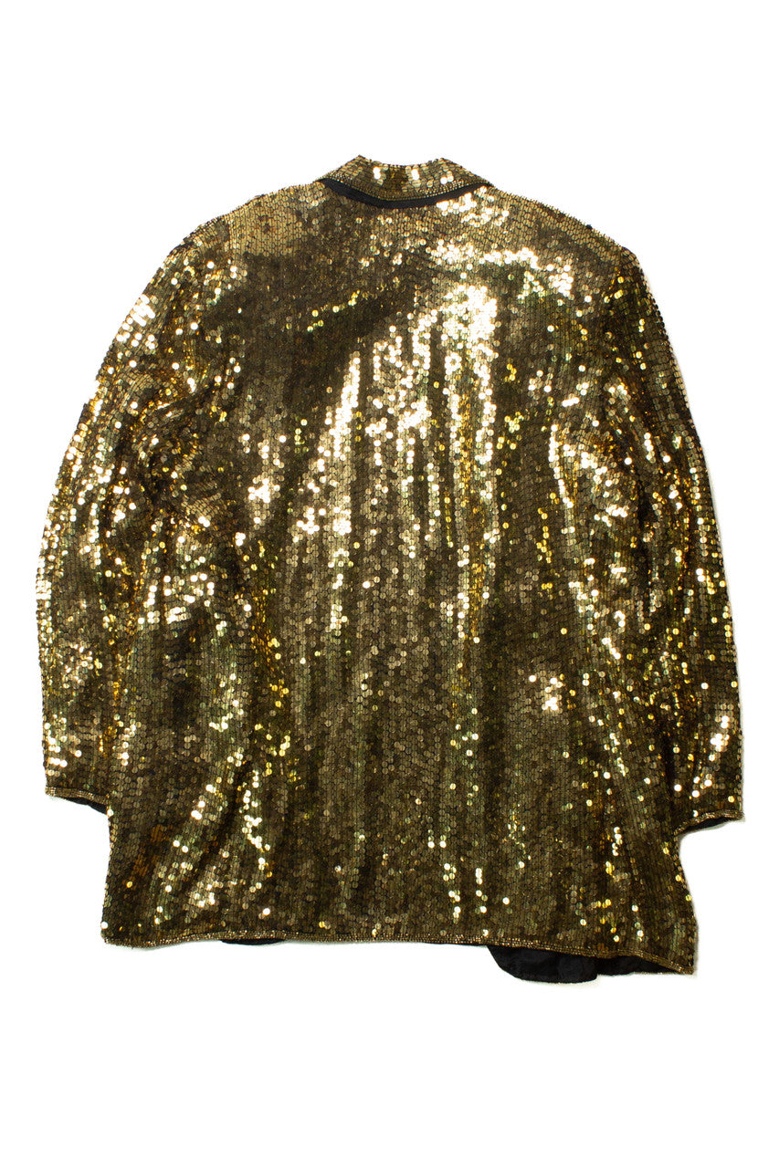 Vintage Gold Sequin Blazer (1980s)