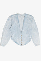 Vintage Paris Blues Acid Wash Denim Blazer (1980s)