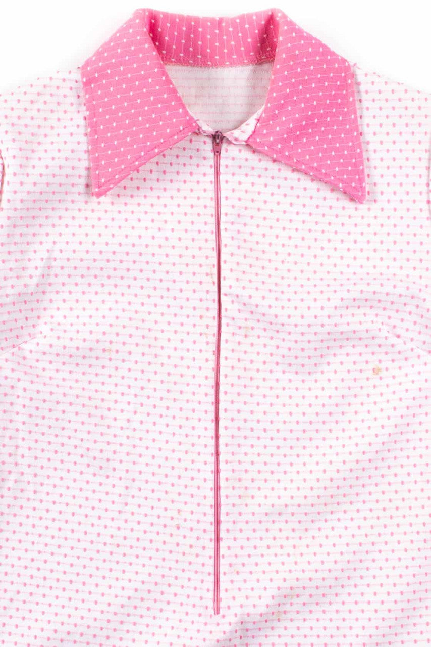 Pink Dotted Zip Top