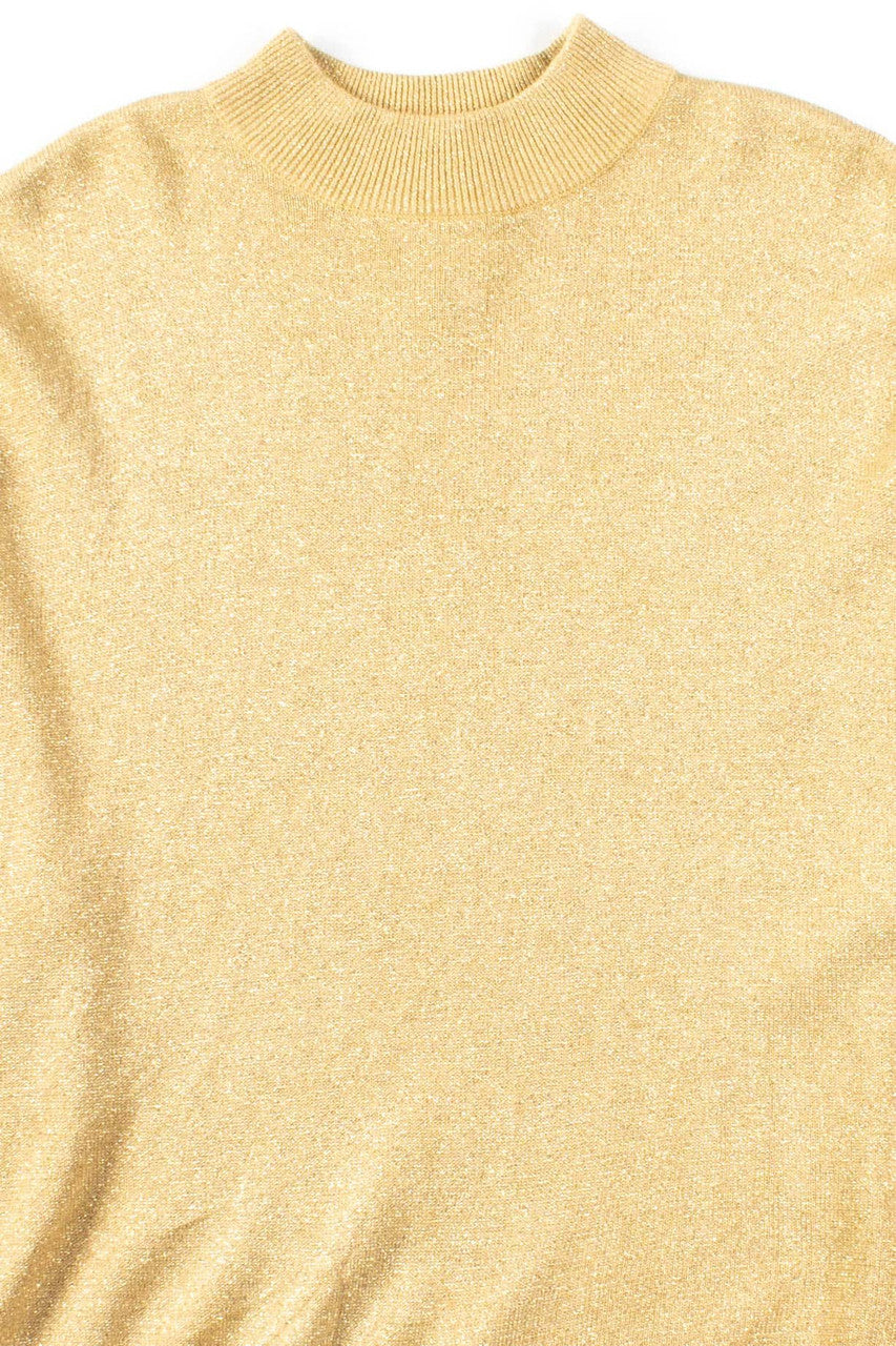 Gold Sparkly Mock Turtleneck