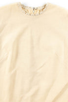 Cream Croched Tee Top