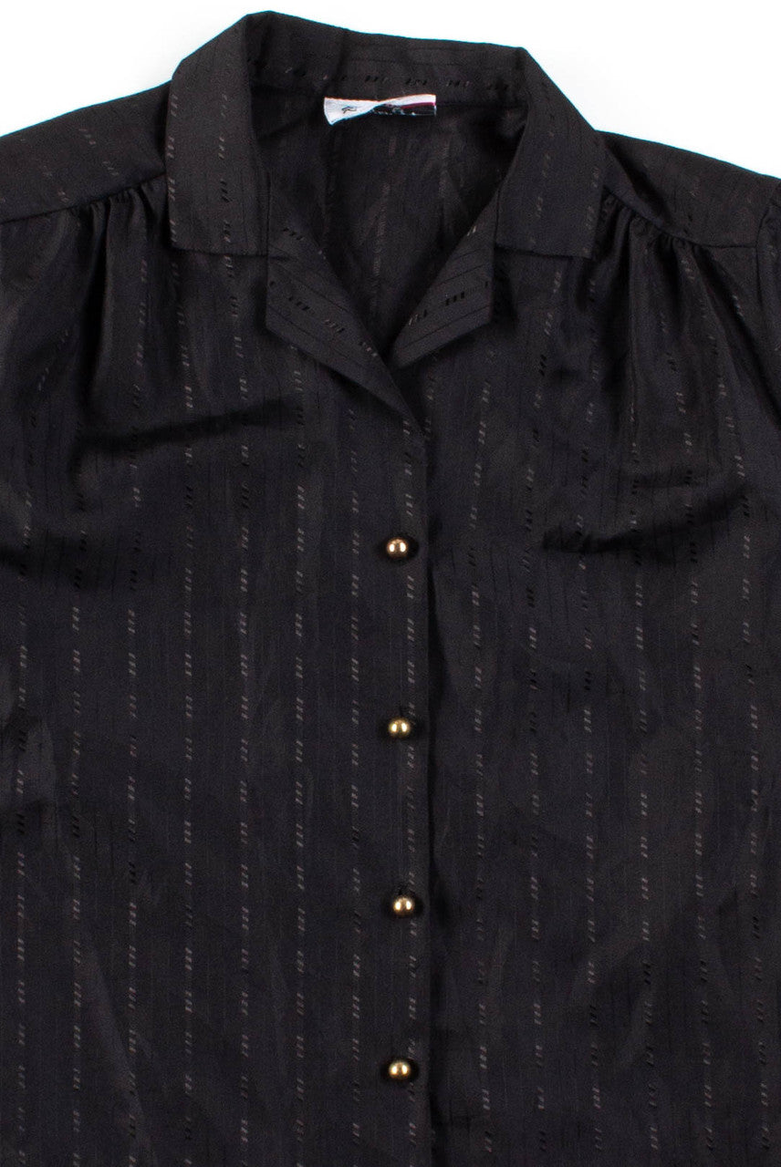 Black & Gold Button Blouse