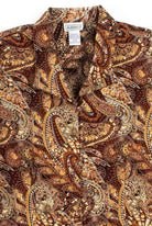 Brown Paisley Button Up Blouse