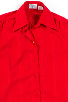 Red Striped Button Up Blouse