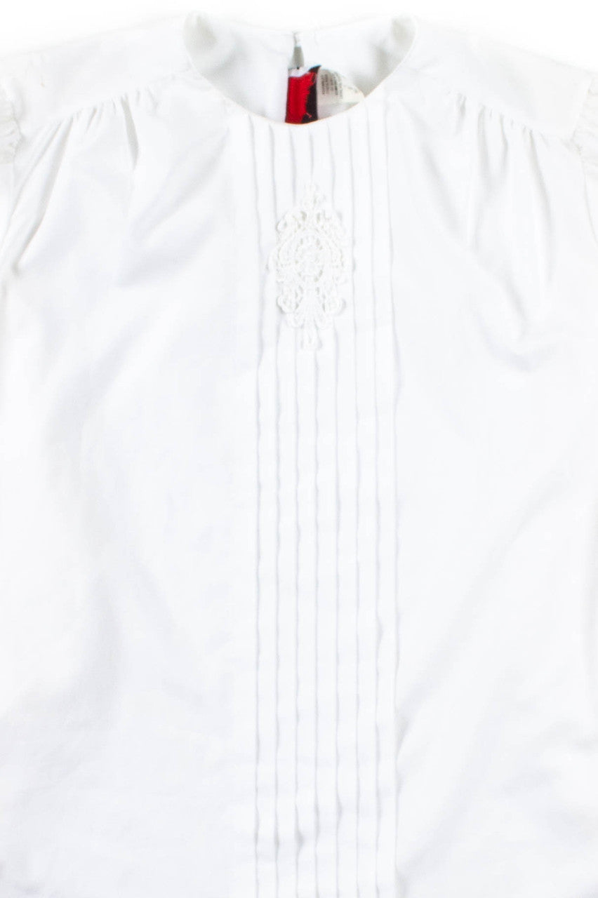 White Pleated Blouse
