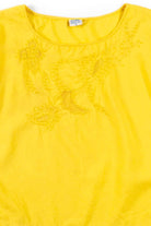 Boxy Yellow Paisley Beaded Top