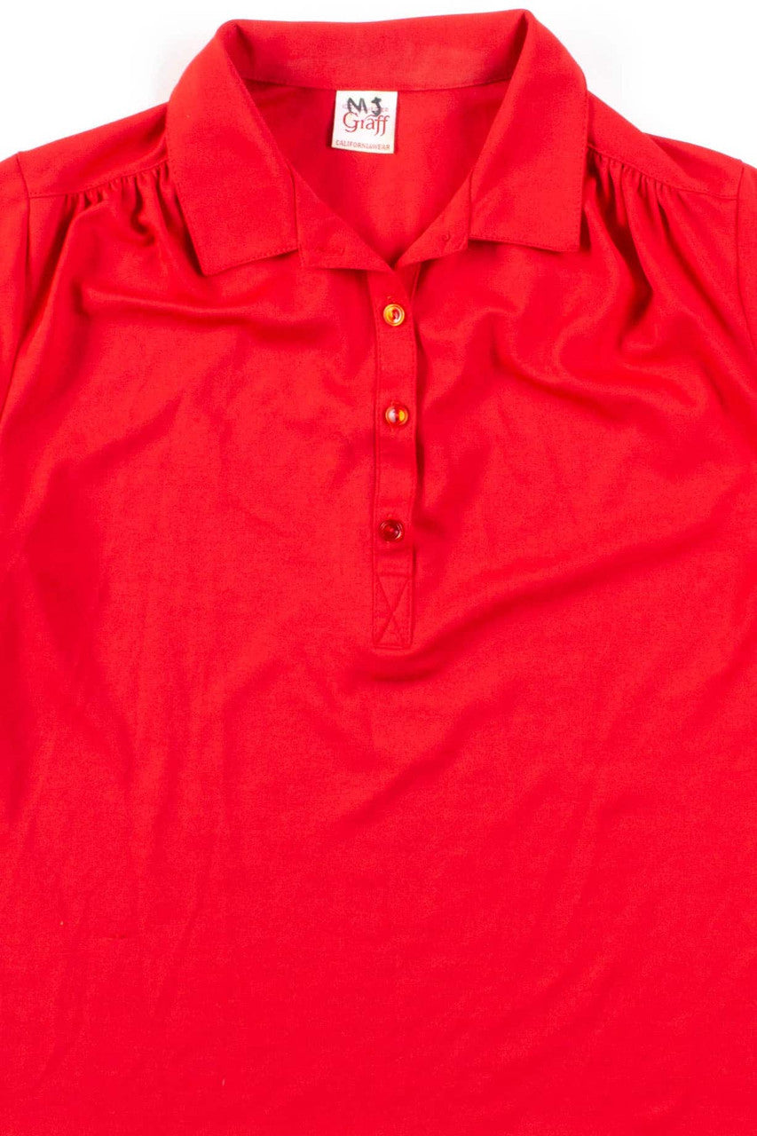 Vintage Red Polo Top