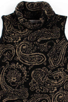 Black Wool Paisley Sleeveless Top