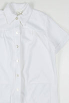 White Double Pocket Button Up Top