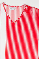 Red Vertical Striped Sleeveless Top