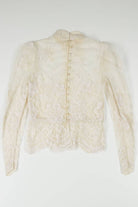 Mesh Embroidered Mock Neck Peplum Top
